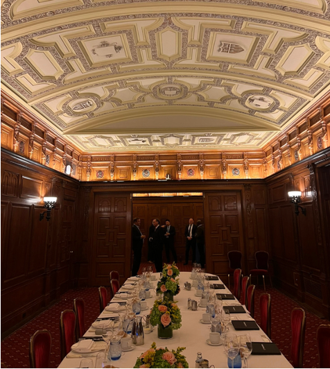 A private dining room at The University Club, New York.